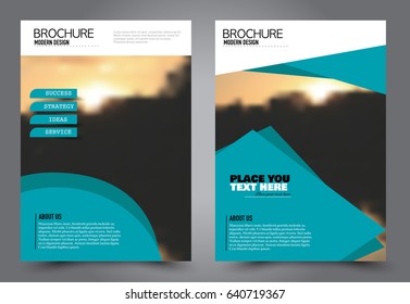 Abstract flyer design background. Brochure template. Annual report cover. Can be used for magazine, business mockup set, education, presentation. Vector illustration a4 size.  Blue color.
