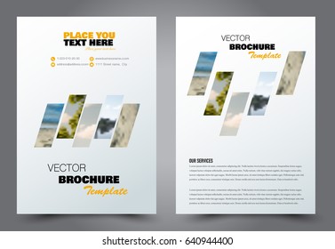 Abstract flyer design background. Brochure template. Annual report cover. Can be used for magazine, business mockup set, education, presentation. Vector illustration a4 size.  Orange color.