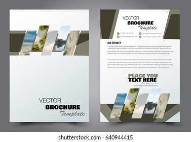 Abstract flyer design background. Brochure template. Annual report cover. Can be used for magazine, business mockup set, education, presentation. Vector illustration a4 size.  Green color.