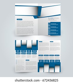 Abstract flyer design background. Brochure template. Can be used for magazine cover, business mockup, education, presentation, report. Blue color.
