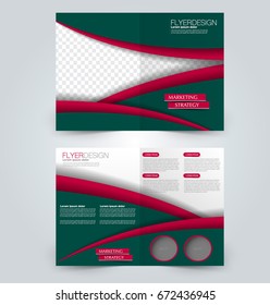 Abstract flyer design background. Brochure template. Can be used for magazine cover, business mockup, education, presentation, report. Green and red color.