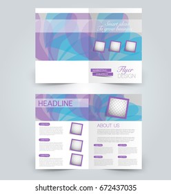 Abstract flyer design background. Brochure template. Can be used for magazine cover, business mockup, education, presentation, report. Purple and blue color.