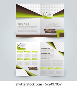 Abstract flyer design background. Brochure template. Can be used for magazine cover, business mockup, education, presentation, report. Brown and green color.