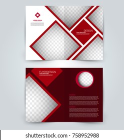 Abstract flyer design background. Brochure template. Can be used for magazine cover, business mockup, education, presentation, report. Red color.