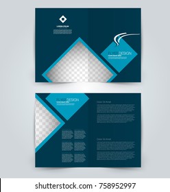 Abstract flyer design background. Brochure template. Can be used for magazine cover, business mockup, education, presentation, report. Blue color.