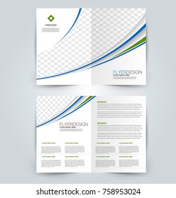 Abstract flyer design background. Brochure template. Can be used for magazine cover, business mockup, education, presentation, report. Blue color.