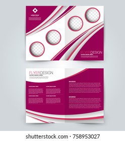 Abstract flyer design background. Brochure template. Can be used for magazine cover, business mockup, education, presentation, report. Magenta color.