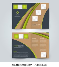 Abstract flyer design background. Brochure template. Can be used for magazine cover, business mockup, education, presentation, report. Green and brown color.