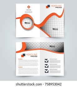 Abstract flyer design background. Brochure template. Can be used for magazine cover, business mockup, education, presentation, report. Orange color.