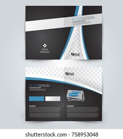 Abstract flyer design background. Brochure template. Can be used for magazine cover, business mockup, education, presentation, report. Black and blue color.