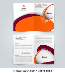 Abstract flyer design background. Brochure template. Can be used for magazine cover, business mockup, education, presentation, report. Orange and red color.