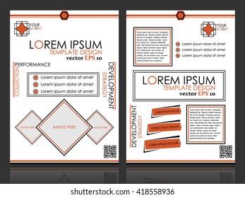 Abstract flyer design background, orange brochure template, vector eps 10