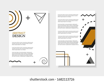 Abstract flyer design with geometric shapes.