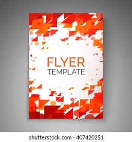Abstract flyer design. Particles flow. Vector template for poster, cover, brochure.