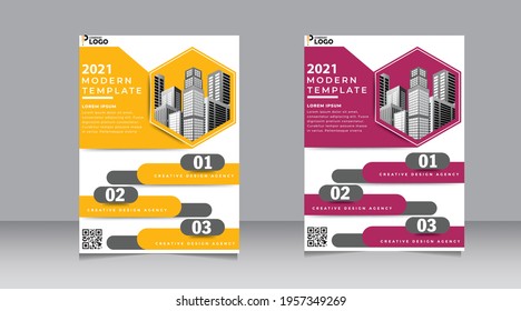Abstract flyer design template with more color. red yellow and mix color design