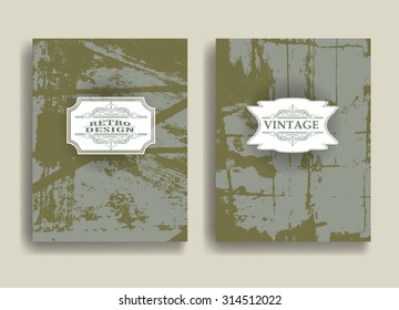 Abstract Flyer in Grunge Style. Scratch Distressed Texture. Wall Background. Retro Brochure Design . 