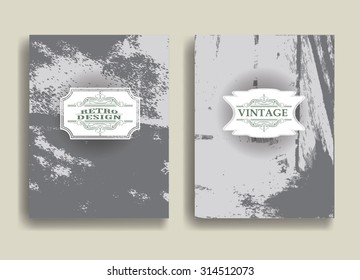 Abstract Flyer in Grunge Style. Scratch Distressed Texture. Wall Background. Retro Brochure Design . 