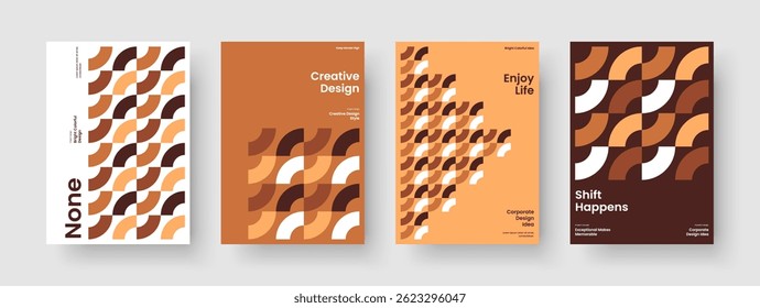 Layout do folheto abstrato. Modelo Geométrico de Apresentação Comercial. Design Criativo de Relatórios. Cartaz. Brochura. Faixa. Capa de Livro. Histórico. Catálogo. Boletim informativo. Panfleto. Diário. Conhecimento manual. Folheto