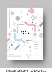 Abstract Flyer with Portfolio Calligraphic line art text poster with space of your text, vector illustration Design.