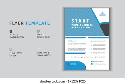 Abstract flyer poster design background. Brochure template. Can be used for magazine cover, post card, education, presentation, report. a4 size Green and blue color