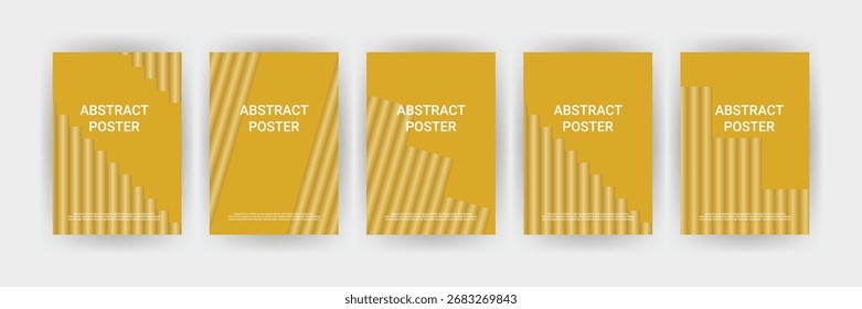 Póster de volante Abstractas – Patrón geométrico de degradado minimalista en amarillo dorado, diseño moderno simétrico lineal