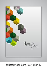 Abstrato Flyer, Modelo ou Banner design com blocos coloridos.