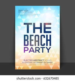 Abstract Flyer, Template or Banner design for Beach Party celebration.