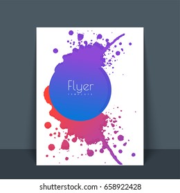 Abstract Flyer, Template or Banner design with watercolor splash.