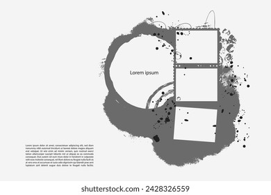 Plantilla de folleto abstracto. Gráficos básicos universales usan escala de grises