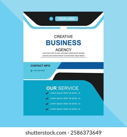 Abstract flyer template with blue shapes