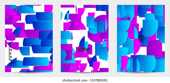 Abstract flyer template with bright colored random stripes. Dynamic modern design with scattered gradient geometric shapes. Simple colorful futuristic elements. Sport music social media layout.
