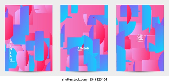 Abstract flyer template with bright colored random stripes. Dynamic modern design with scattered gradient geometric shapes. Simple colorful futuristic elements. Sport music social media layout.