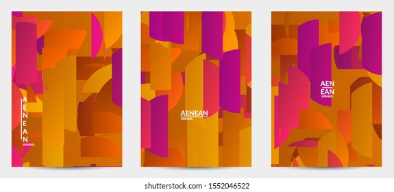 Abstract flyer template with bright colored random stripes. Dynamic modern design with scattered gradient geometric shapes. Simple colorful futuristic elements. Sport music social media layout.