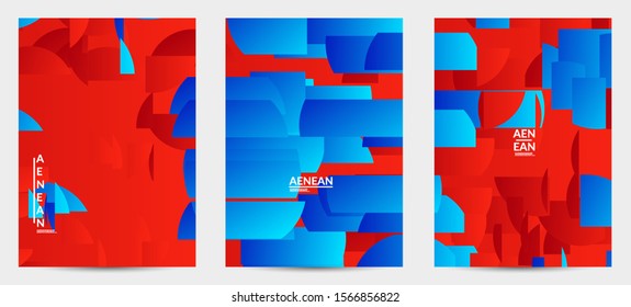 Abstract flyer template with bright colored random stripes. Dynamic modern design with scattered gradient geometric shapes. Simple colorful futuristic elements. Sport music social media layout.