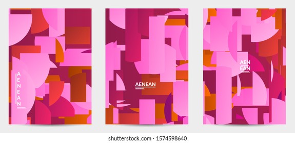 Abstract flyer template with bright colored random stripes. Dynamic modern design with scattered gradient geometric shapes. Simple colorful futuristic elements. Sport music social media layout.