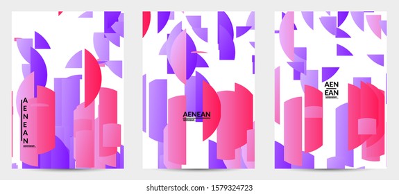 Abstract flyer template with bright colored random stripes. Dynamic modern design with scattered gradient geometric shapes. Simple colorful futuristic elements. Sport music social media layout.