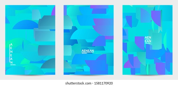 Abstract flyer template with bright colored random stripes. Dynamic modern design with scattered gradient geometric shapes. Simple colorful futuristic elements. Sport music social media layout.