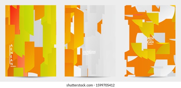 Abstract flyer template with bright colored random stripes. Dynamic modern design with scattered gradient geometric shapes. Simple colorful futuristic elements. Sport music social media layout.
