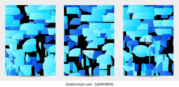 Abstract flyer template with bright colored random stripes. Dynamic modern design with scattered gradient geometric shapes. Simple colorful futuristic elements. Sport music social media layout.