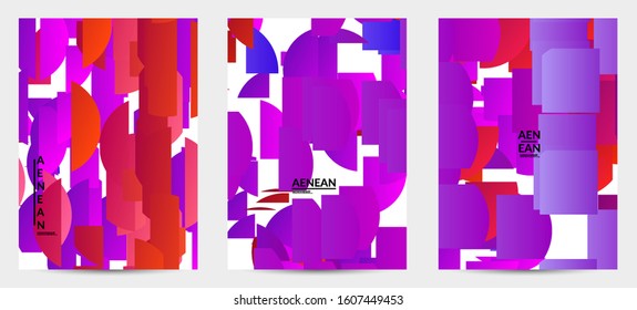 Abstract flyer template with bright colored random stripes. Dynamic modern design with scattered gradient geometric shapes. Simple colorful futuristic elements. Sport music social media layout.