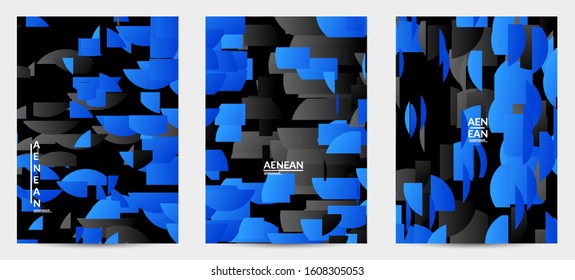 Abstract flyer template with bright colored random stripes. Dynamic modern design with scattered gradient geometric shapes. Simple colorful futuristic elements. Sport music social media layout.
