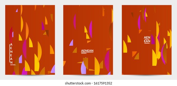 Abstract flyer template with bright colored random stripes. Dynamic modern design with scattered gradient geometric shapes. Simple colorful futuristic elements. Sport music social media layout.