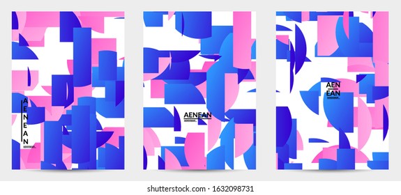Abstract flyer template with bright colored random stripes. Dynamic modern design with scattered gradient geometric shapes. Simple colorful futuristic elements. Sport music social media layout.