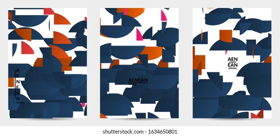 Abstract flyer template with bright colored random stripes. Dynamic modern design with scattered gradient geometric shapes. Simple colorful futuristic elements. Sport music social media layout.
