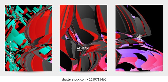 Abstract flyer template with bright colored random small particle explosion. Sport music social media layout. Optical art dynamic background with outer space motion. Futuristic vector.