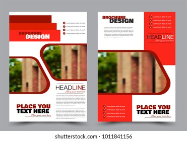 Abstract flyer template. Business brochure design. Red color. Vector illustration.