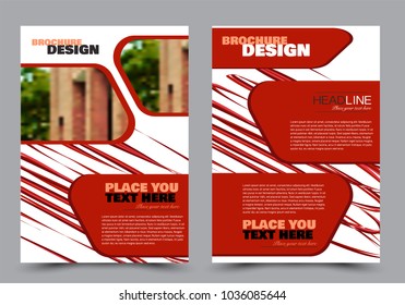 Abstract flyer template. Business brochure design. Red color. Vector illustration.