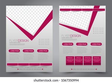 Abstract flyer template. Business brochure design. Red color. Vector illustration.
