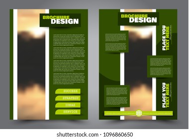 Abstract flyer template. Business brochure design. For education, school, business, presentation. Green color. Vector illustration.