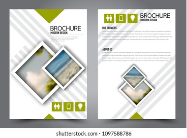 Abstract flyer template. Business brochure design. For education, school, business, presentation. Green color. Vector illustration.